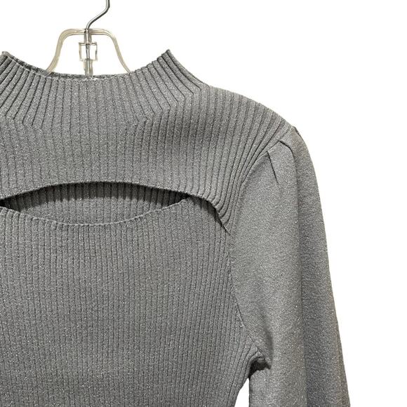 INC International Concepts Metallic Cut-Out Puff Sleeve Sweater Size XL Petite - Picture 7 of 11